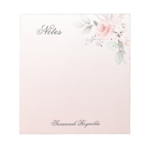 Bloco De Notas Rosas FLORAIS PINK Personalizados