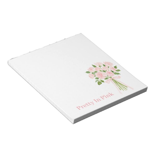 Bloco De Notas Rosas Lindas em Rosa (Inclinado)