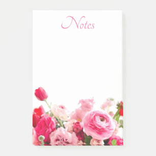 Bloco De Notas Rosas Modelo Vazio Flores Aquarela Floral