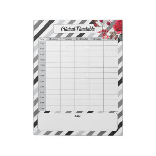 Bloco De Notas Rosas n Faixas _ Calendário Clínico