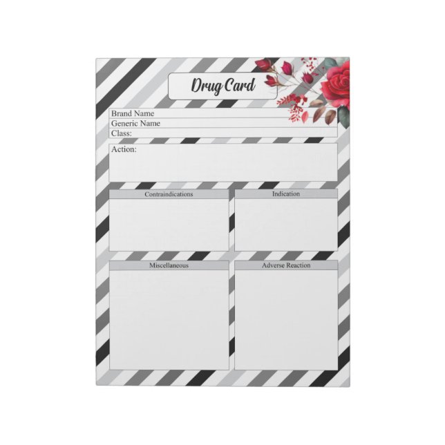 Bloco De Notas Rosas n Stripes _Drug Card (Invertido)
