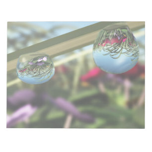 Bloco De Notas Rosas no desktop Raindrops