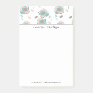 Bloco De Notas Rosas Pastel Florais Modernas