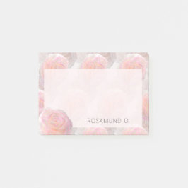 Bloco De Notas Rosas Pastel Sonhadoras Abstratas com Nome