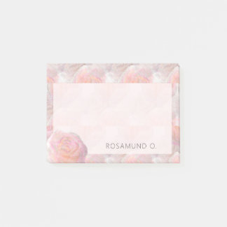 Bloco De Notas Rosas Pastel Sonhadoras Abstratas com Nome