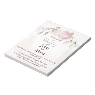 Bloco De Notas Rosas Rosa Suave & Coleção de Noiva e Noivo