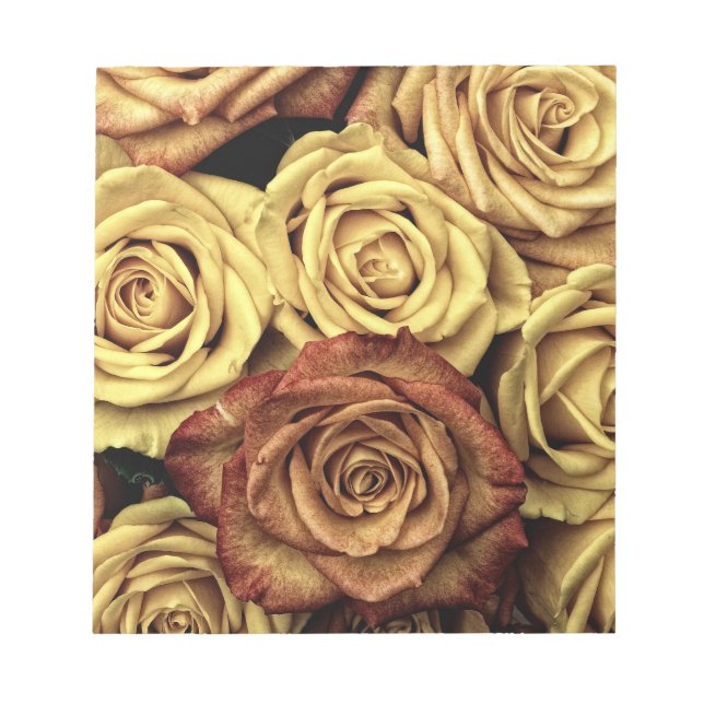 Bloco De Notas Rosas Sintonizados Sepia (Frente)
