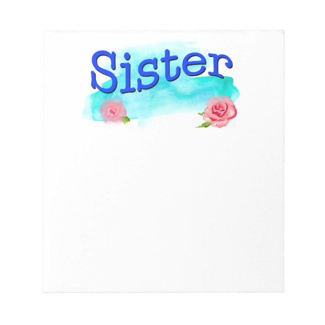 Bloco De Notas Rosas Sister Watercolor (Frente)