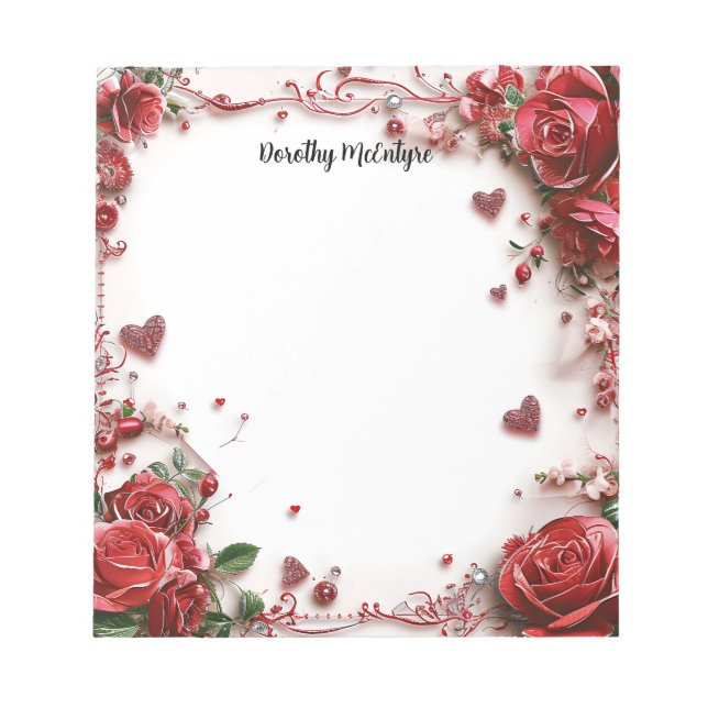 Bloco De Notas Rosas vermelhas (Frente)