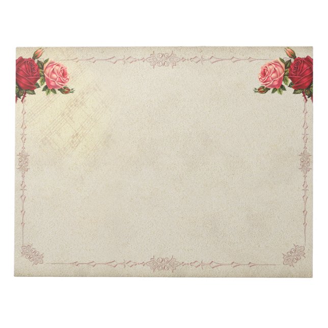 Bloco De Notas Rosas Vintage (Frente)