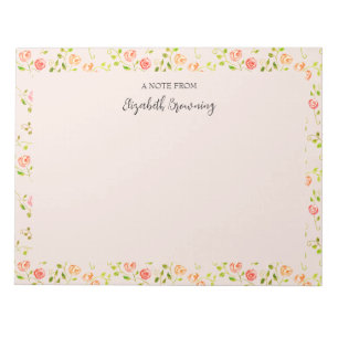 Bloco De Notas Rosas Vintage Inspiradas Jardim de Menina Flores S