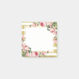 Bloco De Notas Rosas Vintage Shabby Chic e Listras Modernas Doura