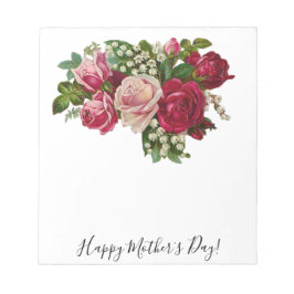 Bloco De Notas Rosas vitorianas clássicas Lily do Vale Romance