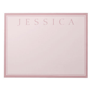 Bloco De Notas Rose Blush Seu Nome