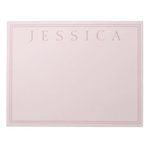 Bloco De Notas Rose Blush Seu Nome