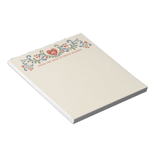 Bloco De Notas Rosemaling Natal Nórdico  (Inclinado)
