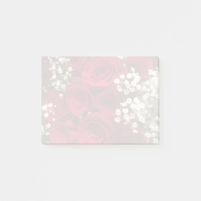 Bloco De Notas Roses and Baby's Breath Post-It notes (Frente)