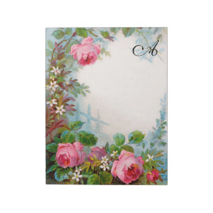 BLOCO DE NOTAS ROSES E JASMINS BELEZA FLORAL MONOGEAM