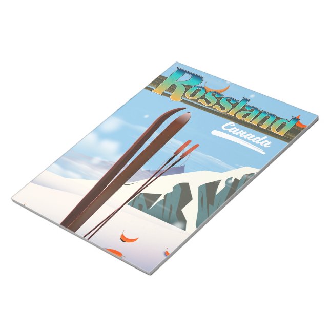 Bloco De Notas Rossland Canada poster de viagens. (Inclinado)