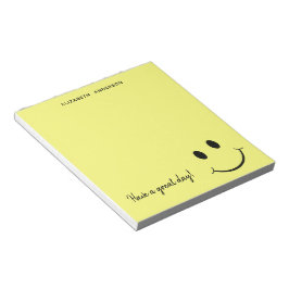 Bloco De Notas Rosto Amarelo Feliz e Fofo Personalizado