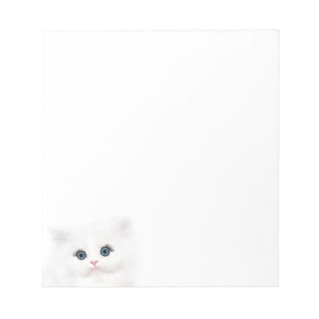Bloco De Notas Rosto branco persa de gatinho (Frente)