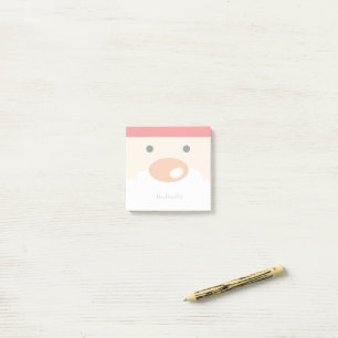 Bloco De Notas Rosto de Papai Noel Minimalista Divertido de Natal