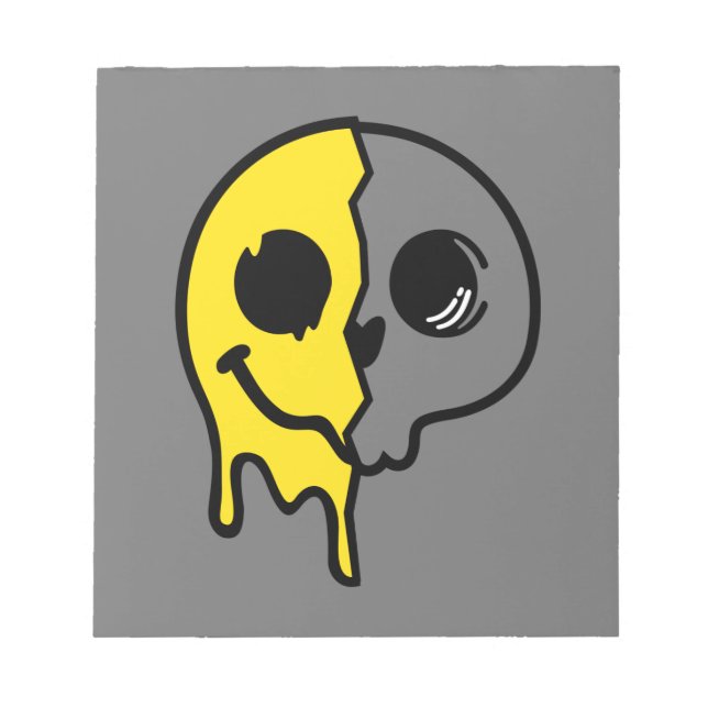 Bloco De Notas Rosto do crânio sorridente (Frente)