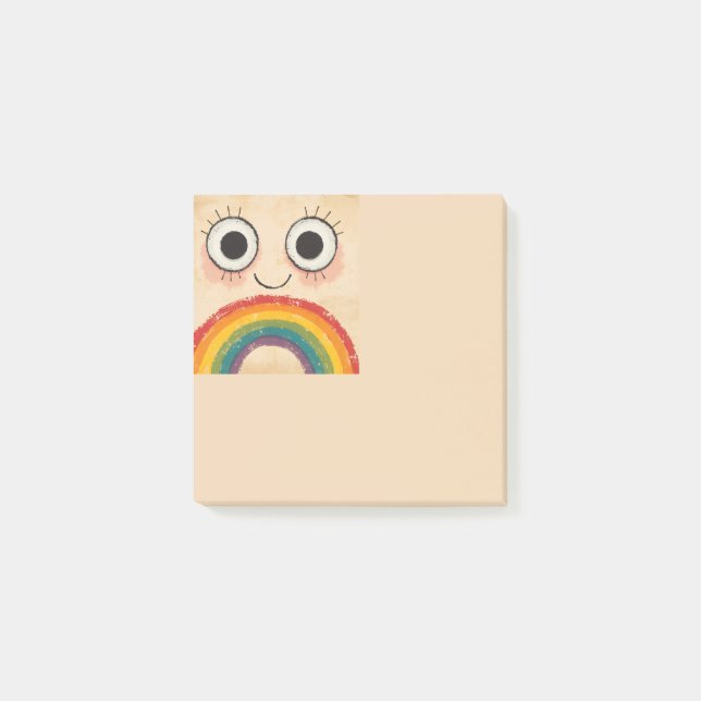 BLOCO DE NOTAS ROSTO FELIZ ARCO-ÍRIS (Frente)