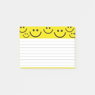 Bloco De Notas Rostos sorridentes em amarelo-sol