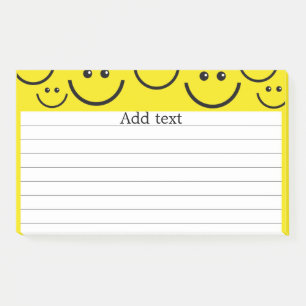 Bloco De Notas Rostos sorridentes em Modelo amarelo-sol Postado-i