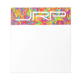 Bloco De Notas Roteiro de Abstrato monograma personalizável