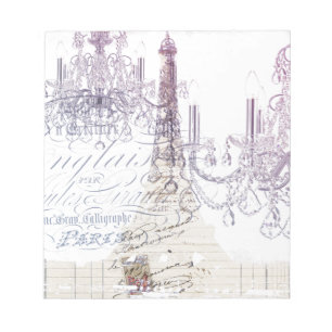 Bloco De Notas roteiros franceses chandelier paris eiffel torre
