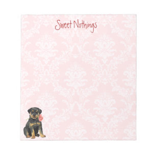 Bloco De Notas Rottweiler do Rosa do namorados