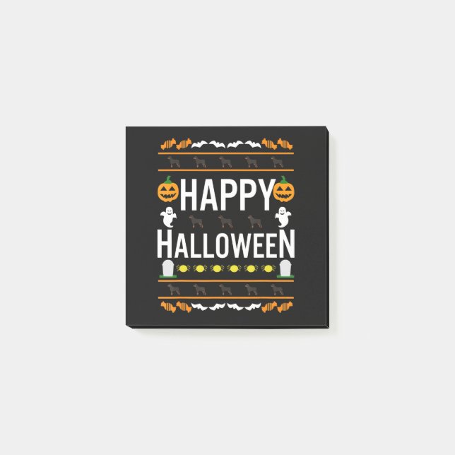 Bloco De Notas Rottweiler Halloween - Saqueia de Cachorro Preguiç (Frente)