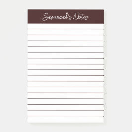 Bloco De Notas Rótulo Marrom Chocolate Elegante Personalizado com