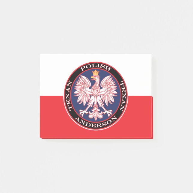 Bloco De Notas Round Red Polska Eagle (Frente)