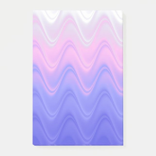 Bloco De Notas Roxo Abstrato Ondulado Rosa (Frente)