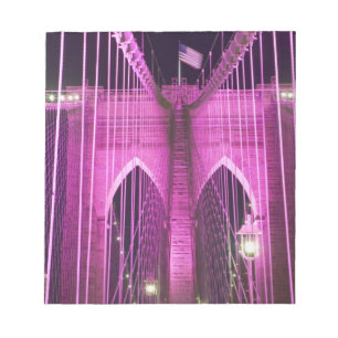 Bloco De Notas Roxo do Lit da ponte de Brooklyn