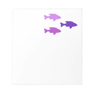 Bloco de notas roxo dos peixes