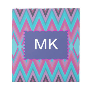 Bloco De Notas Roxo e Aqua Tribal