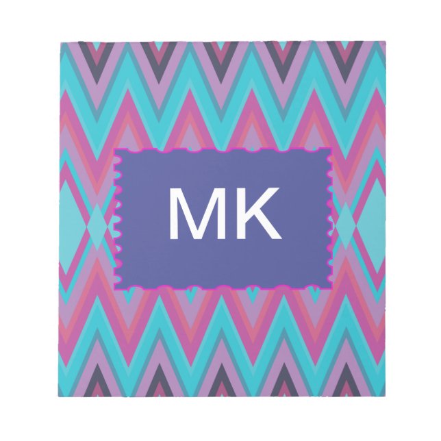 Bloco De Notas Roxo e Aqua Tribal (Frente)