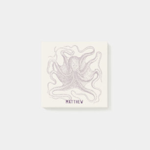 Bloco De Notas Roxo ilustrado polvo personalizado e creme