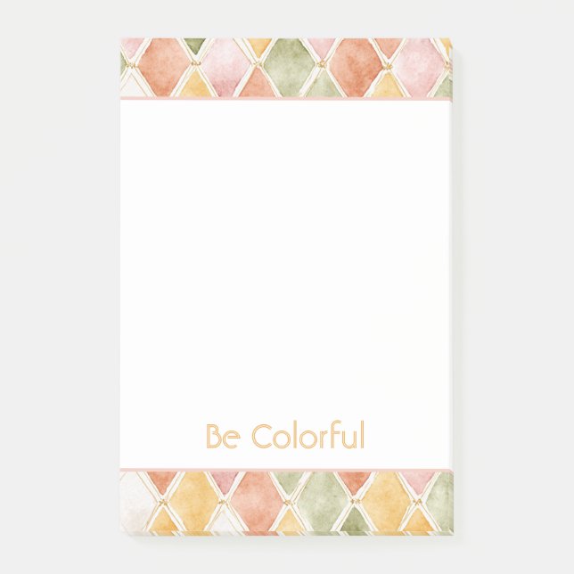 Bloco De Notas Roxo Laranja Verde Amarelo Bege  (Frente)