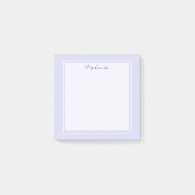 Bloco De Notas Roxo Lilás Branco Moderno Borda Script (Frente)