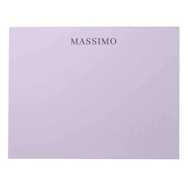 Bloco De Notas Roxo Pálido Profissional Único Clássico Nome Própr (Frente)