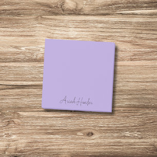 Bloco De Notas Roxo Pastel Profissional Minimalista Preto Script