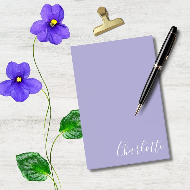 Bloco De Notas Roxo Personalizado Escrito Branco Sofisticado (Criador carregado)