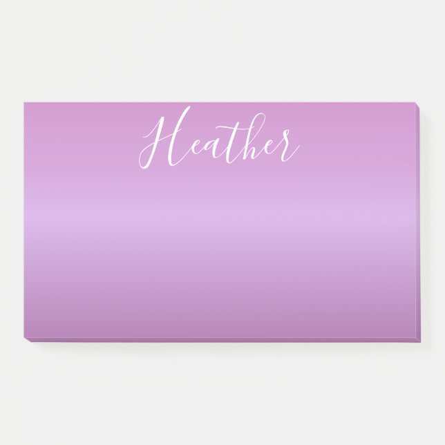 Bloco De Notas Roxo Violeta & Letra Personalizada Branca (Frente)