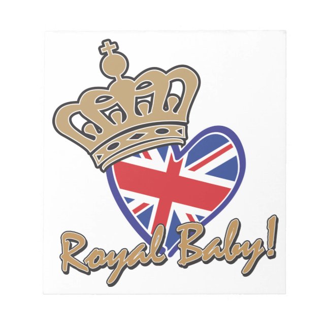 Bloco De Notas Royal Baby UK Heart Flag (Frente)