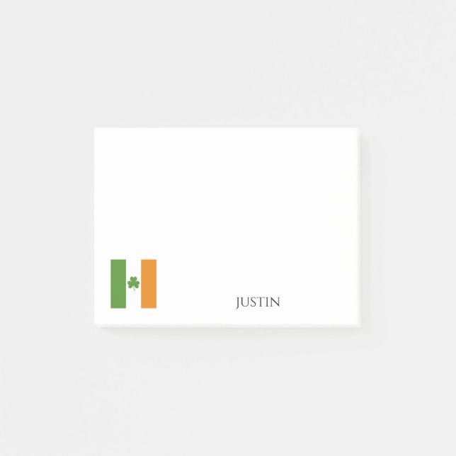 Bloco De Notas Rua: bandeira irlandesa de Patrick w Shamrock | Pe (Frente)